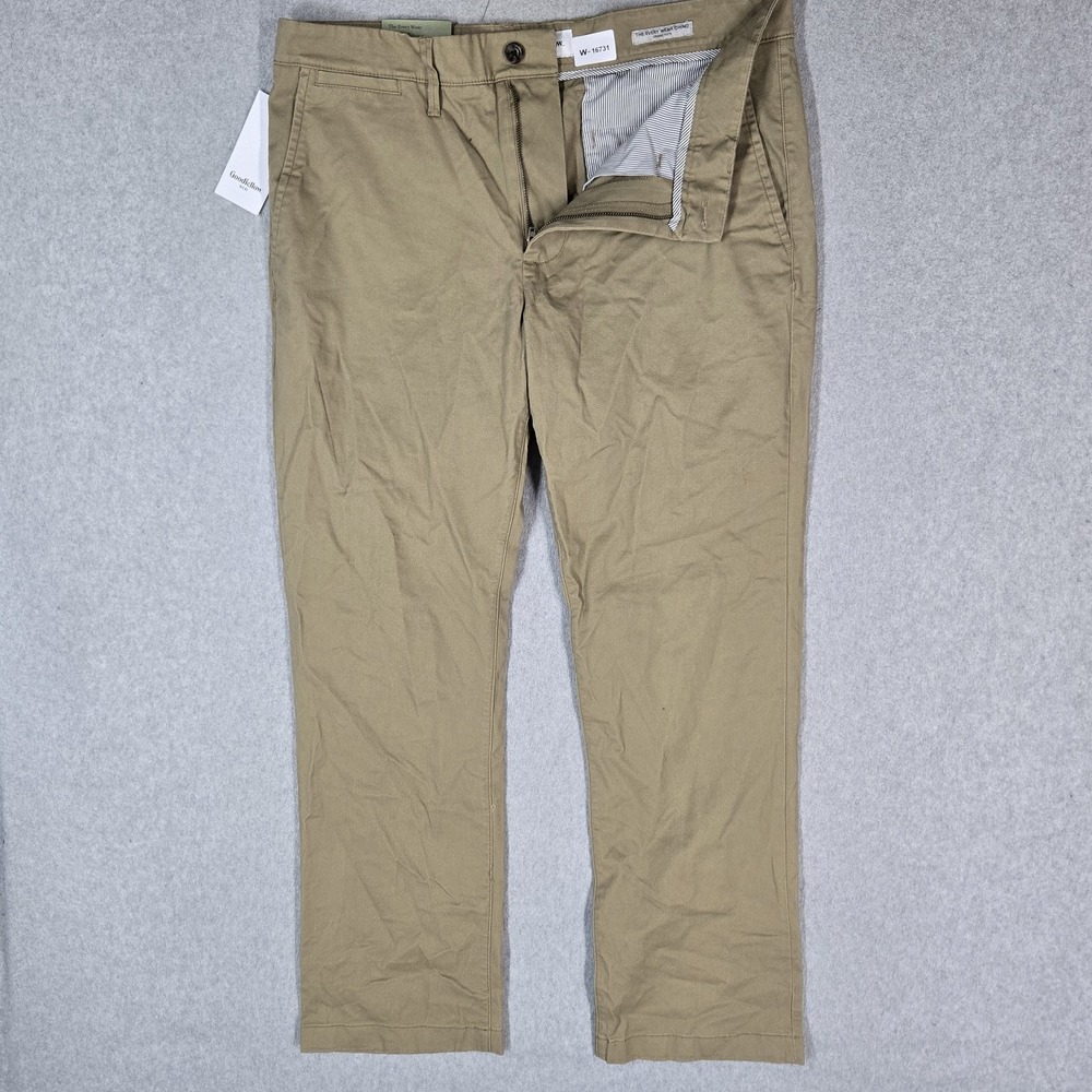Goodfellow & Co Men Pants 34W X 30L Khaki Chino Twill The Every Wear NWT